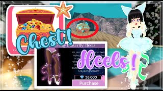 NEW CHESTLOCATION FLUTTERING BUTTERFLY HEELS OUT  Royale High Update [upl. by Fachini86]