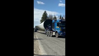 79 metre long wind turbine blade transportation  Shorts  Vestas [upl. by Tine]