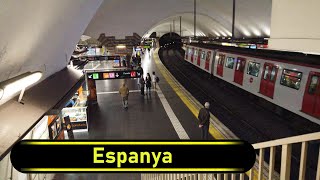 Metro Station Espanya  Barcelona 🇪🇸  Walkthrough 🚶 [upl. by Leandra965]