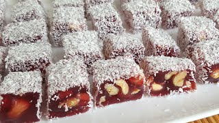 Amazingly Delicious Real Turkish Delight Lokum with Pomegranate Famous Turkish Delight Recipe [upl. by Jona822]