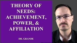 What is the Theory of Needs Achievement Power Affiliation [upl. by Dionis]