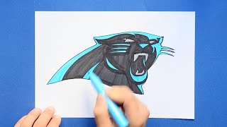 How to draw the Carolina Panthers Logo NFL Team [upl. by Heringer]