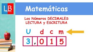 Los Números DECIMALES LECTURA y ESCRITURA ✔👩‍🏫 PRIMARIA [upl. by Lleunamme]