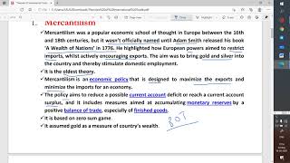 Theories of International Trade Mercantilism [upl. by Willtrude643]