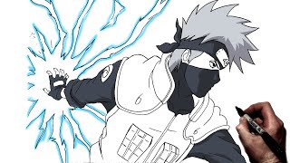 How To Draw Kakashi Chidori  Step By Step  Naruto [upl. by Jelene]