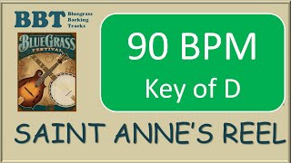 Saint Annes Reel  90 BPM bluegrass backing track [upl. by Kantor]