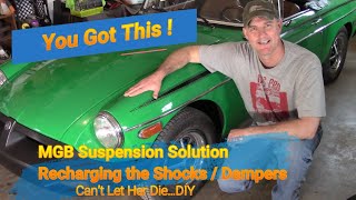 MGB Front Suspension MGB Shock absorbers How do you Service Fix Refill the Shocks on a MGB Add oil [upl. by Anoit]