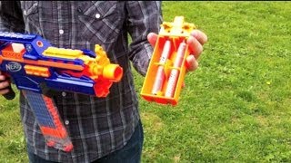 Nerf NStrike Elite RapidStrike CS18  Range Test Modded [upl. by Atirabrab]