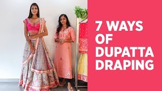 7 NEW Ways of Draping a Dupatta on Lehenga  How to Wear Dupatta [upl. by Eveivaneg722]