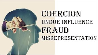 Coercion Undue Influence Fraud Misrepresentation  Indian Contract Act 1872  Law Guru [upl. by Anenahs]