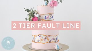 2 Tier Fault Line Cake with Edible Paper  Georgias Cakes [upl. by Wing121]