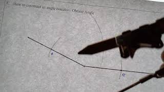 Geometry Constructions Bisect Obtuse Angle [upl. by Marcille]