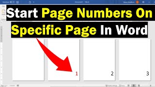 Page Numbers Starting From A Specific Page In Word [upl. by Arratal]