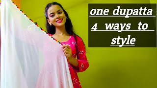 One dupatta 4 differet ways to style  simple styling [upl. by Ybsorc]