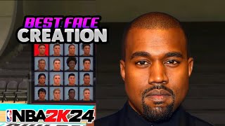 BEST KANYE WEST NBA 2K24 FACE CREATION TUTORIAL [upl. by Wina]