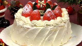 How to Make Christmas Cake Strawberry Sponge Cake Recipe  Cooking with Dog [upl. by Cirded]