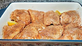 Crispy Baked Chicken Recipe  Easy Baked Chicken Thighs [upl. by Ahsimaj4]