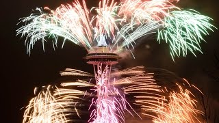 New Years fireworks at the Space Needle [upl. by Cyndy]