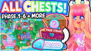 GET 30K DIAMONDS IN 30 MINS FROM 40 CHESTS ALL CHEST LOCATIONS IN ROBLOX ROYALE HIGH Campus 3 [upl. by Eemiaj887]