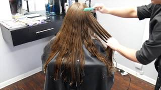 ASMR Hair Brushing Haircut amp Blowdrying Long Wet Hair [upl. by Ryan]