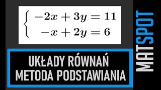 Układy równań  metoda podstawiania [upl. by Hart]