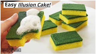 Edible Dish Sponge Cake  PRANK Easy Illusion Cake [upl. by Kloster]