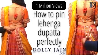 Dolly Jains TIPS on How to Pin your Dupatta Perfectly for style  Must see  Lehenga Dupatta [upl. by Esineg75]