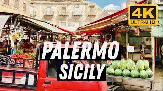 Palermo  Sicily  Italy I 4K I Summer Walking Tour ☀️ [upl. by Glover]