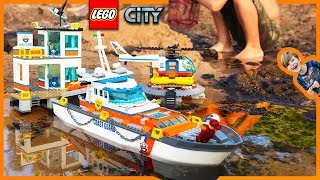 Lego City Coast Guard Headquarters Epic Sea Rescue Mission  Time Lapse Build [upl. by Linson]