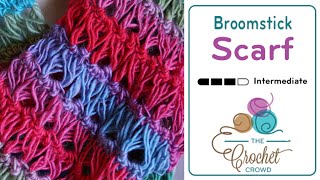 Crochet Broomstick Lace Stitch  BEGINNER  The Crochet Crowd [upl. by Sibylla]