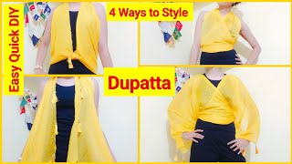 Style Dupatta as TopShrug  Easy DIY Dupatta Hacks [upl. by Ardnohsal588]