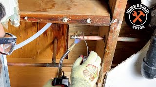 Repair Copper Pipe Leaks with PEX A Super FAST [upl. by Airetahs200]