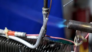 How To Braze Aluminum Tube To Copper Capillary [upl. by Nytsirt]