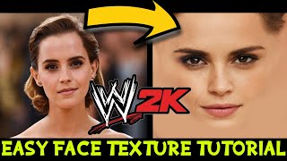 WWE 2K CAW Workshop  Face Texture Tutorial FaceAPP Method EASY [upl. by Annaerb]