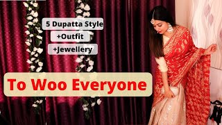 5 Dupatta Draping Styles You MUST Try  How To Wear Dupatta this Wedding Season  GulzBeauty [upl. by Adyol29]