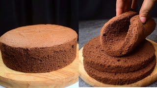 Basic Chocolate Sponge Cake l Best Sponge For Birthday Cake [upl. by Repmek]