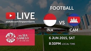 Football Indonesia vs Cambodia Jalan Besar stadium  28th SEA Games Singapore 2015 [upl. by Tristram]