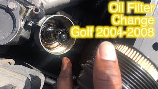 OIL FILTER change for GOLF MK5 2004  2008 [upl. by Gothart]