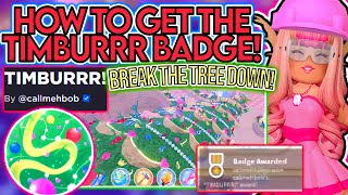 HOW TO KNOCK THE TREE DOWN IN GLITTERFROST 2023 TIMBURRR BADGE GUIDE EASY ROBLOX Royale High [upl. by Eenobe]