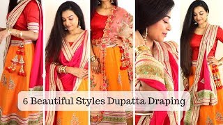 6 Dupatta Draping Styles You MUST Try  How To Wear Lehenga Perfectly this Wedding Season [upl. by Moreland761]