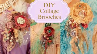 How To Make BEAUTIFUL Collage Brooches From Upcycled Materials [upl. by Notsua81]