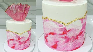 Cake decorating tutorials  FAULT LINE CAKE  Sugarella Sweets [upl. by Hayalat]