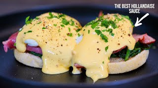 Eggs Benedict Recipe  The Best Hollandaise Sauce Ever [upl. by Haimirej]