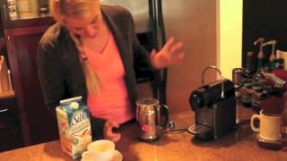 Nespresso Aeroccino Plus Frother Review Frothing Almond Milk [upl. by Odraode899]