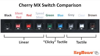 Cherry MX Switch Comparison  KeyMouse [upl. by Giulia]